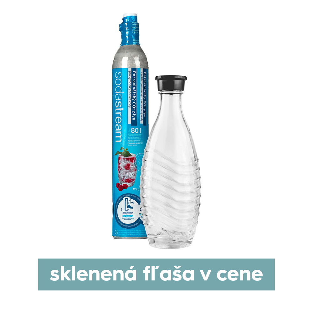 CO2 bombička + sklenená fľaša Sodastream