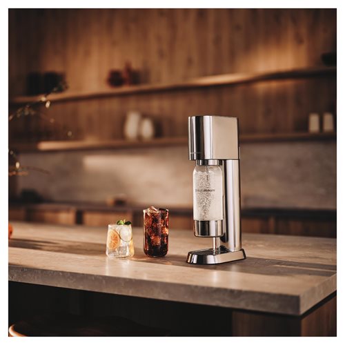 Výrobník sódy SodaStream ENSO s nerezovou fľašou.